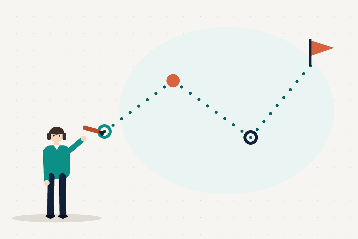 Illustration of a process being mapped and redesigned